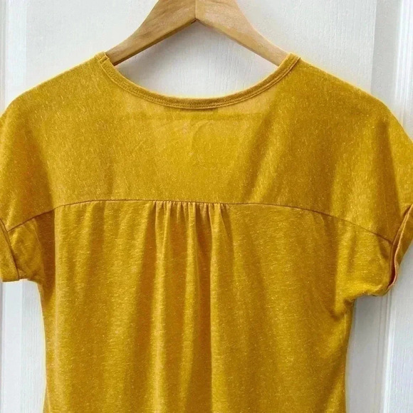 Ricki’s Linen Blend  T-Shirt Loose Fit V Neck Short Sleeve Sunflower Yellow XS - Picture 12 of 16